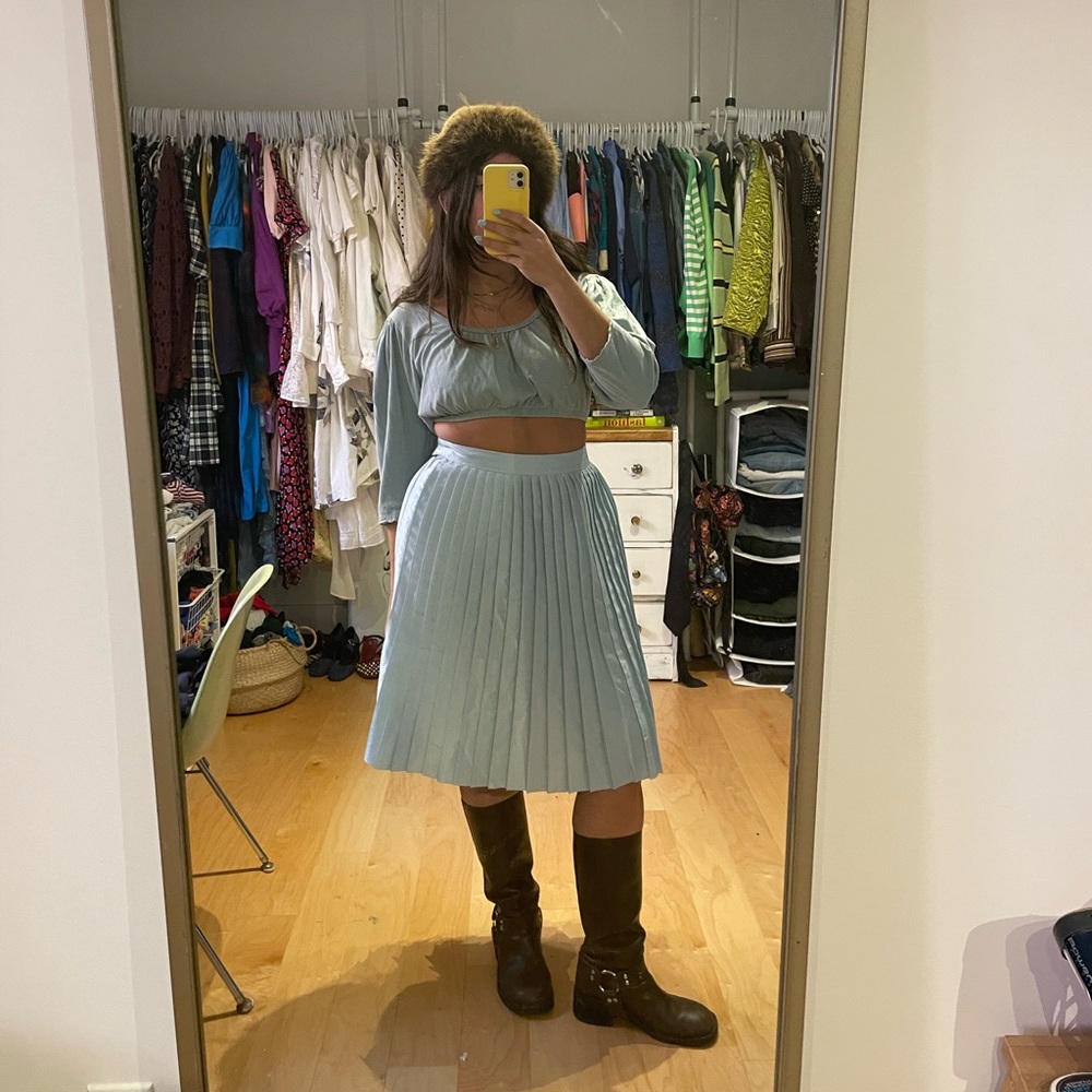 COS Light Blue A-Line Skirt
